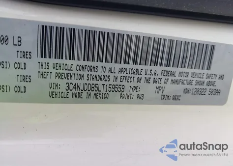 2020 Jeep Compass Trailhawk 4X4 z USA, uszkodzony, nr VIN 3C4NJDDB5LT159559